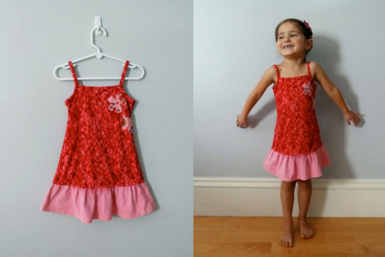 One-of-a-kind dress, upcycled fabric.